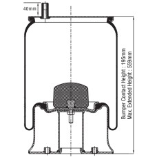 Air Spring Assembly - Hendrickson HT250U Late Series / Trailer